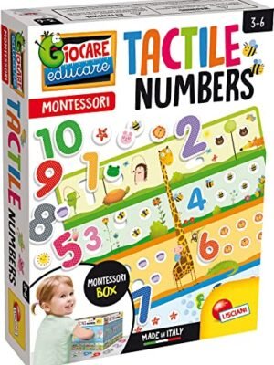 Lisciani Montessori Tactile Numbers med färgglad montessoribox