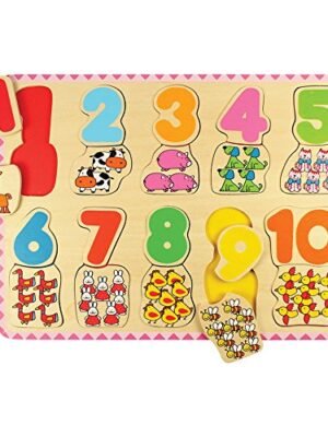 Bigjigs Toys Nummer- och Färgmatchningspussel - Utbildande Pussel