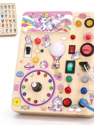 Unicorn Montessori Busy Board för barn 1-3 år