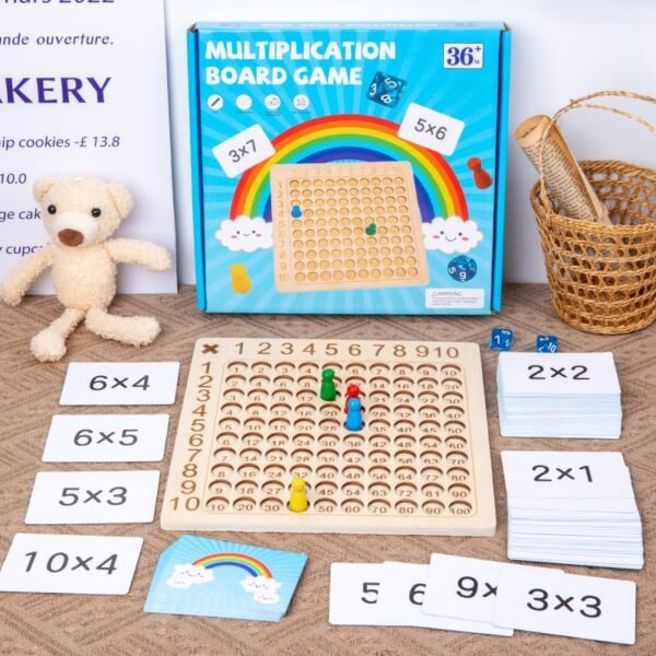 ZUNIPLEX Montessori barnbord med trä multiplikationstabell - Bild 5